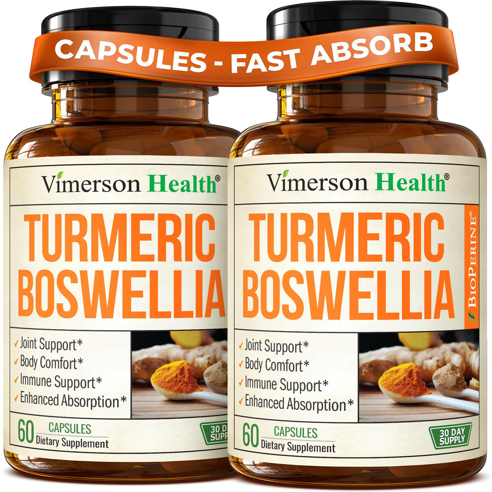 Vimerson Health turmeric-curcumin bottle for joint support.