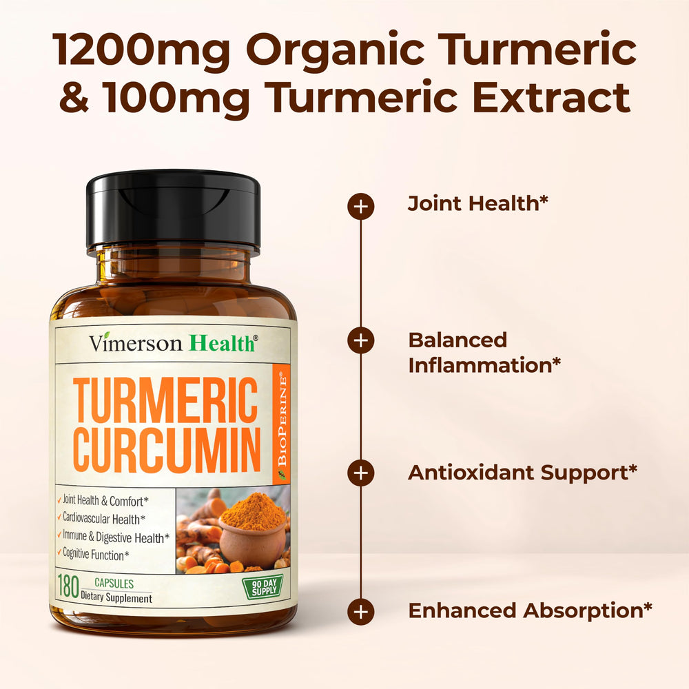 Vimerson Health Turmeric Curcumin supports digestive health and immune wellness.