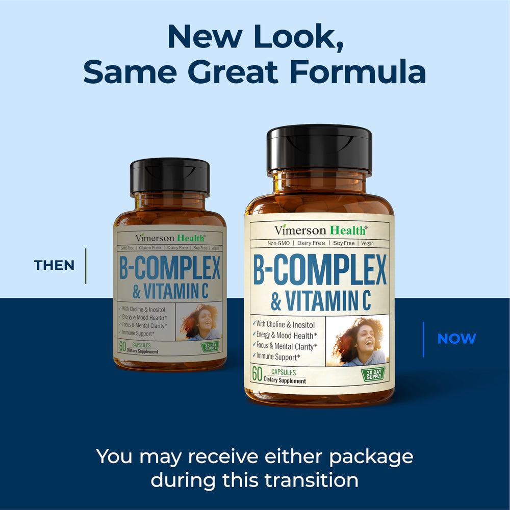 Vimerson Health Vitamin B Complex flip-top container for convenient nutrition.