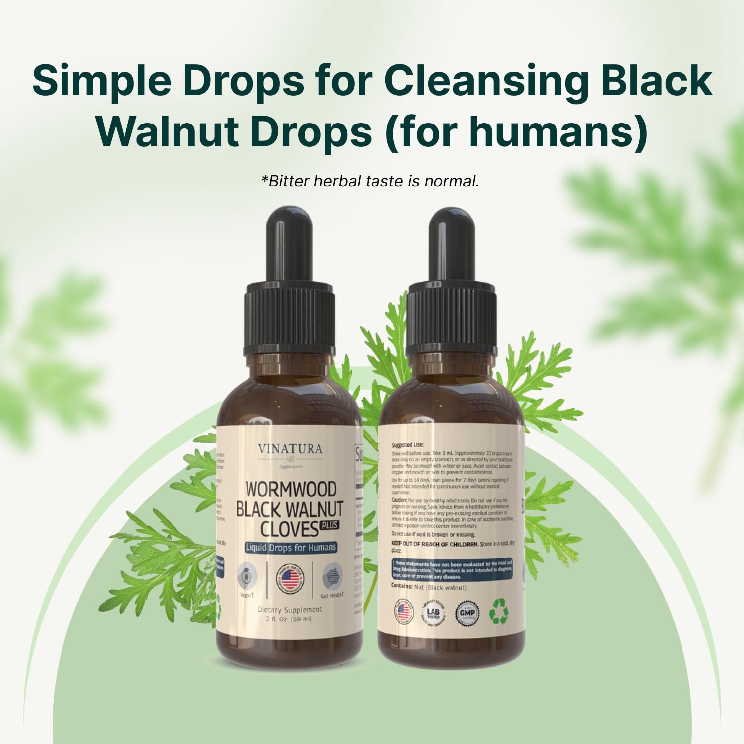 VINATURA Bottle displays a herb-forward blend for everyday balance and wellness.