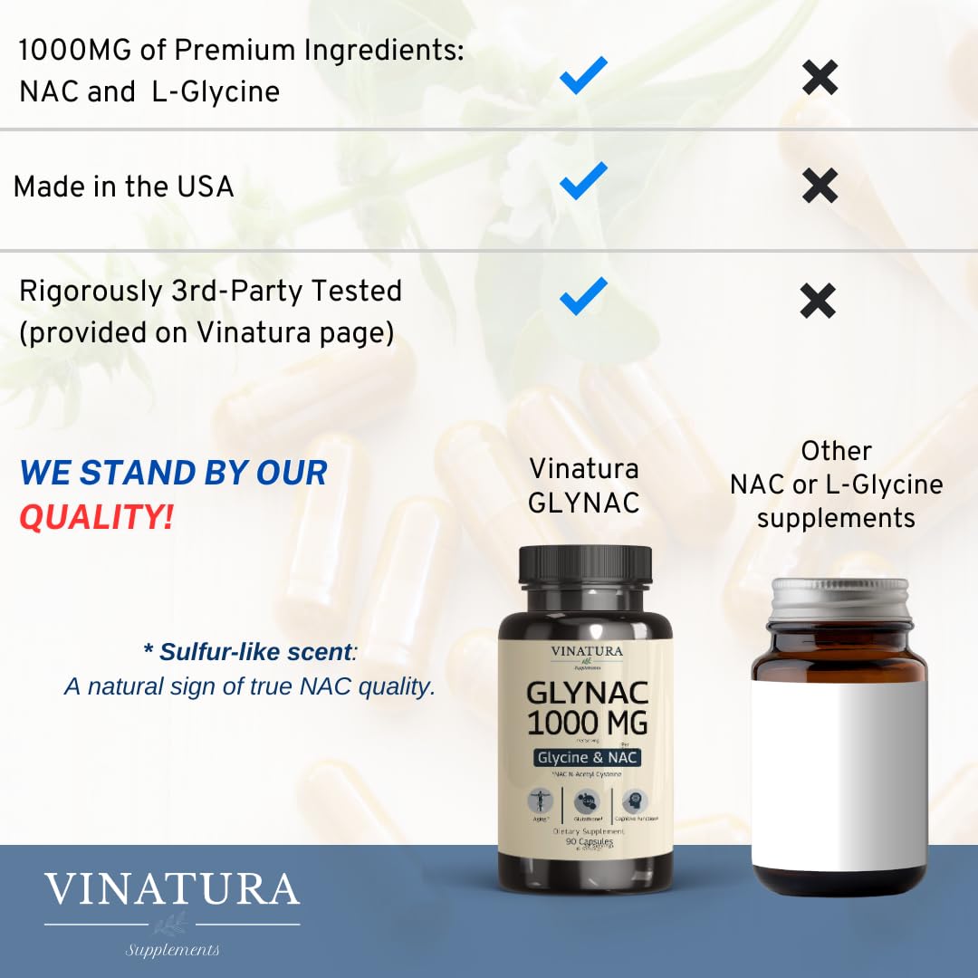 VINATURA GLYNAC capsules ready for daily dosage routine.