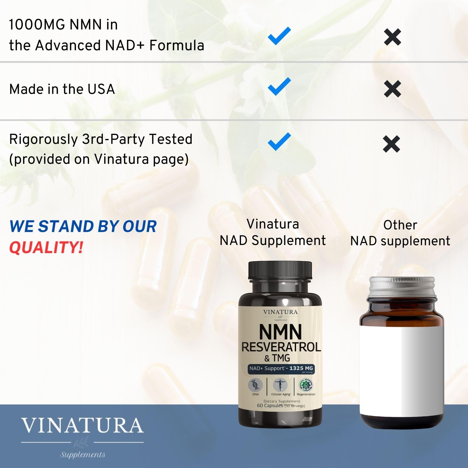 VINATURA NMN Complex capsule closeup with smooth surface