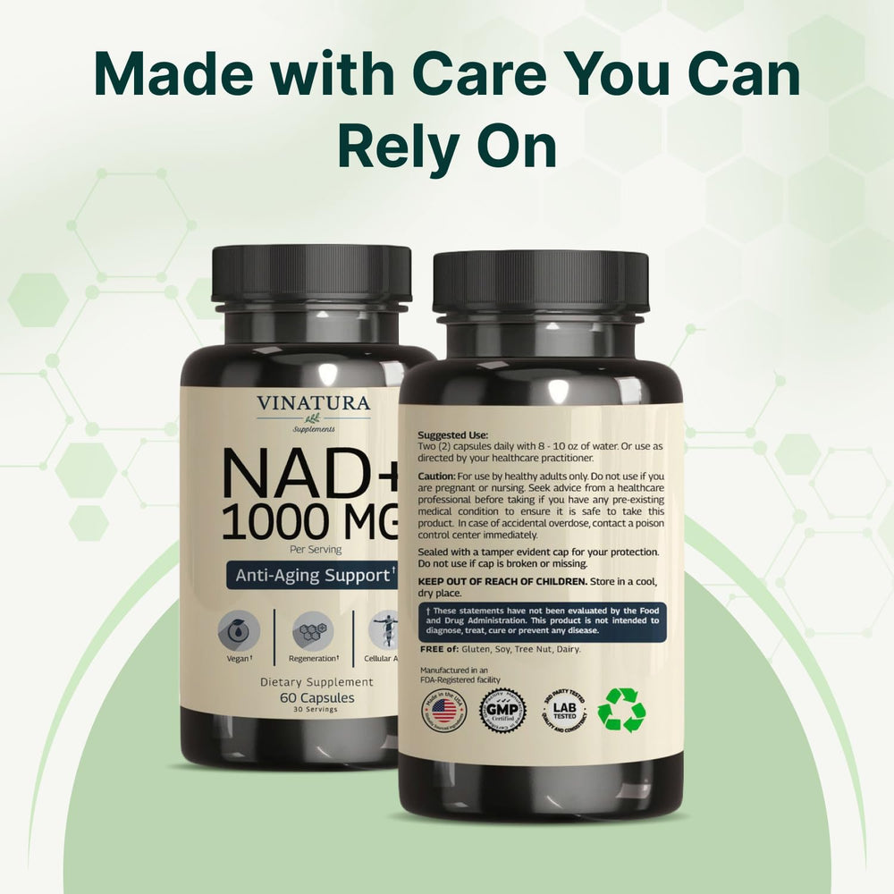Product displayed on shelf promoting everyday wellness routine with VINATURA.