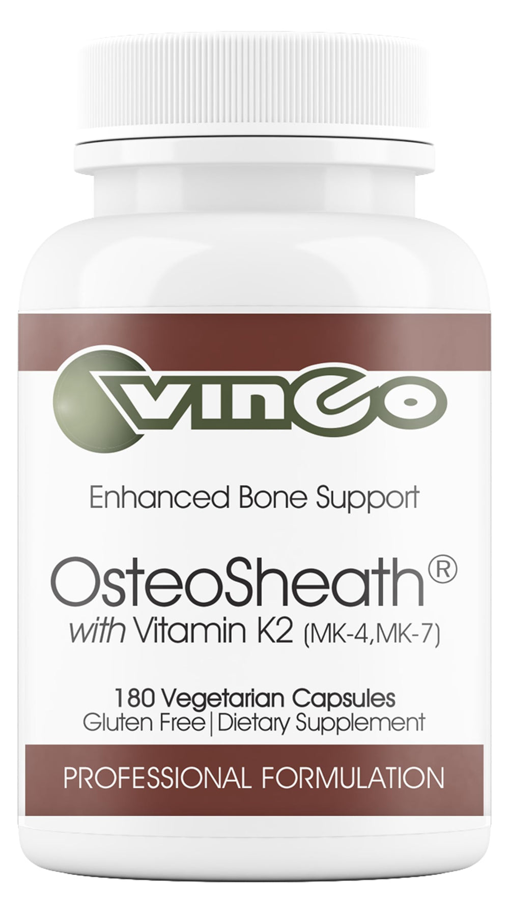 Vinco OsteoSheath4 bottle, easy-to-swallow capsules, supports bone density.
