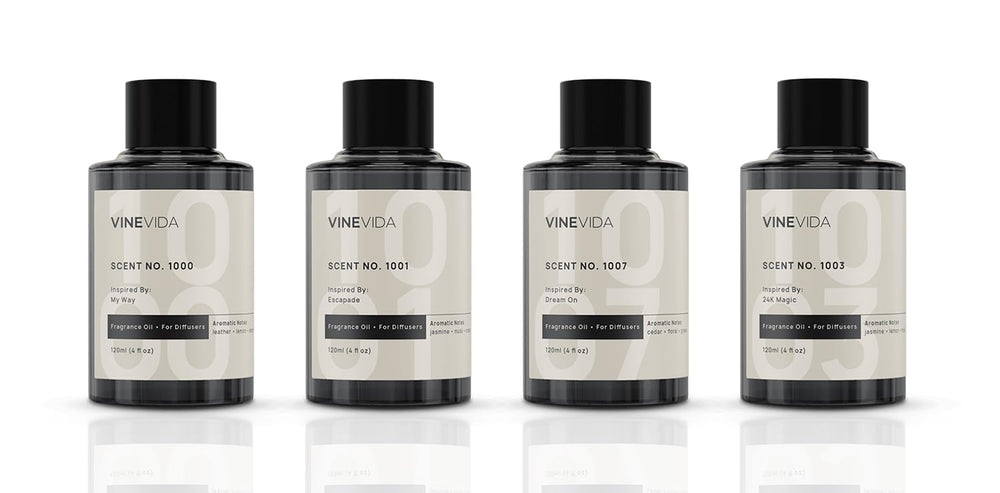 VINEVIDA hotel diffuser oil No.1000 bottle boosts home ambiance with refined aroma.