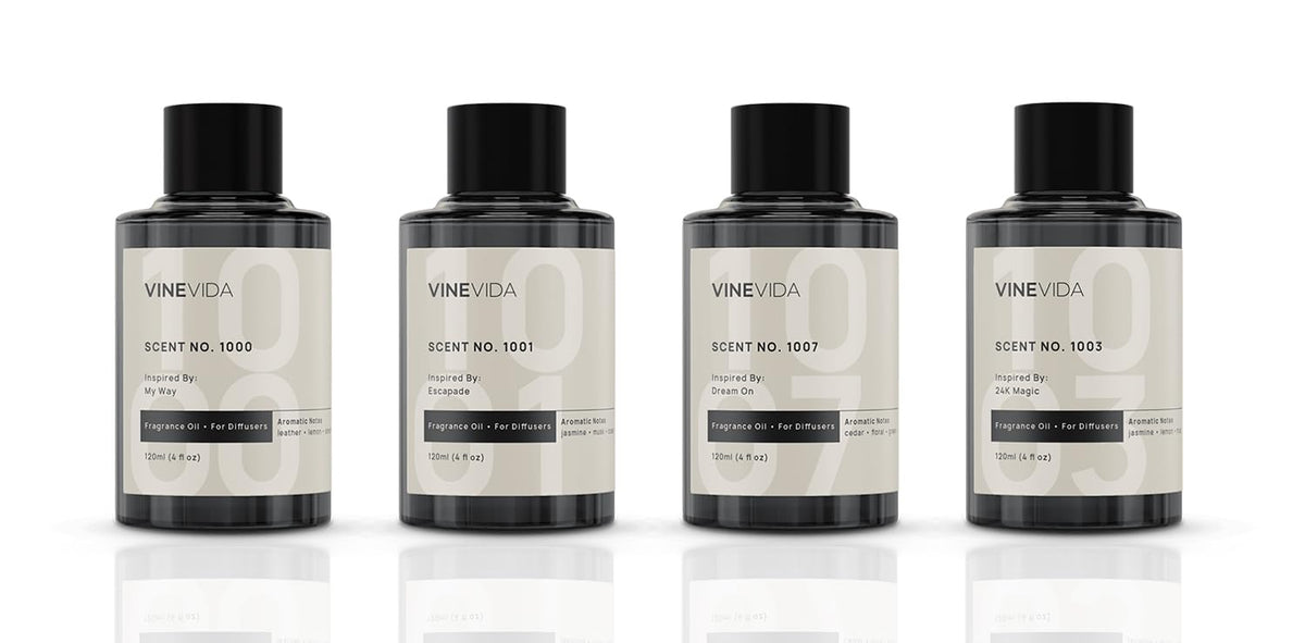 VINEVIDA hotel diffuser oil No.1000 bottle boosts home ambiance with refined aroma.
