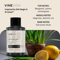 VINEVIDA No.1003 bottle creates a calm, luxurious atmosphere.