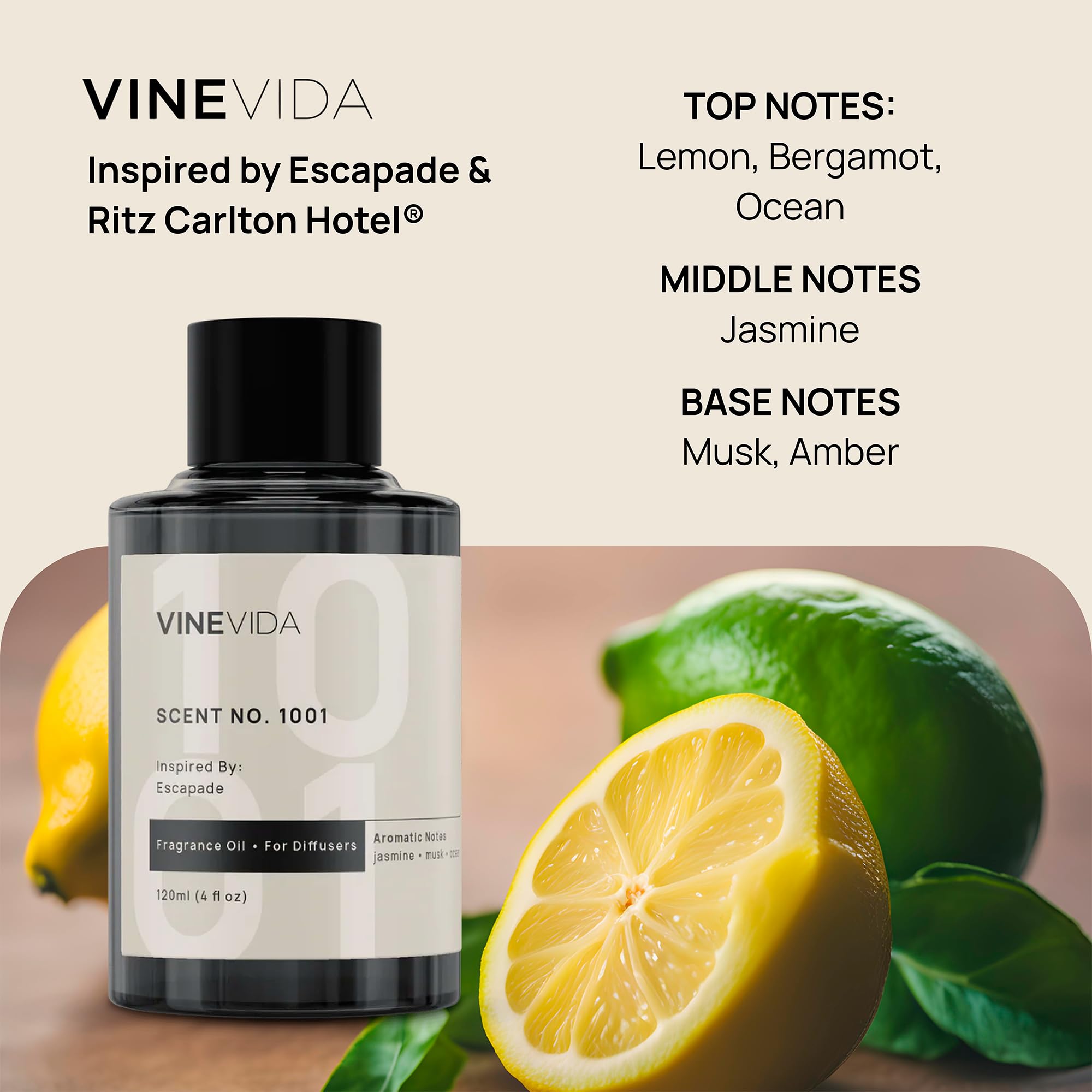 VINEVIDA No.1007 bottle fills rooms with sophisticated, inviting scent.