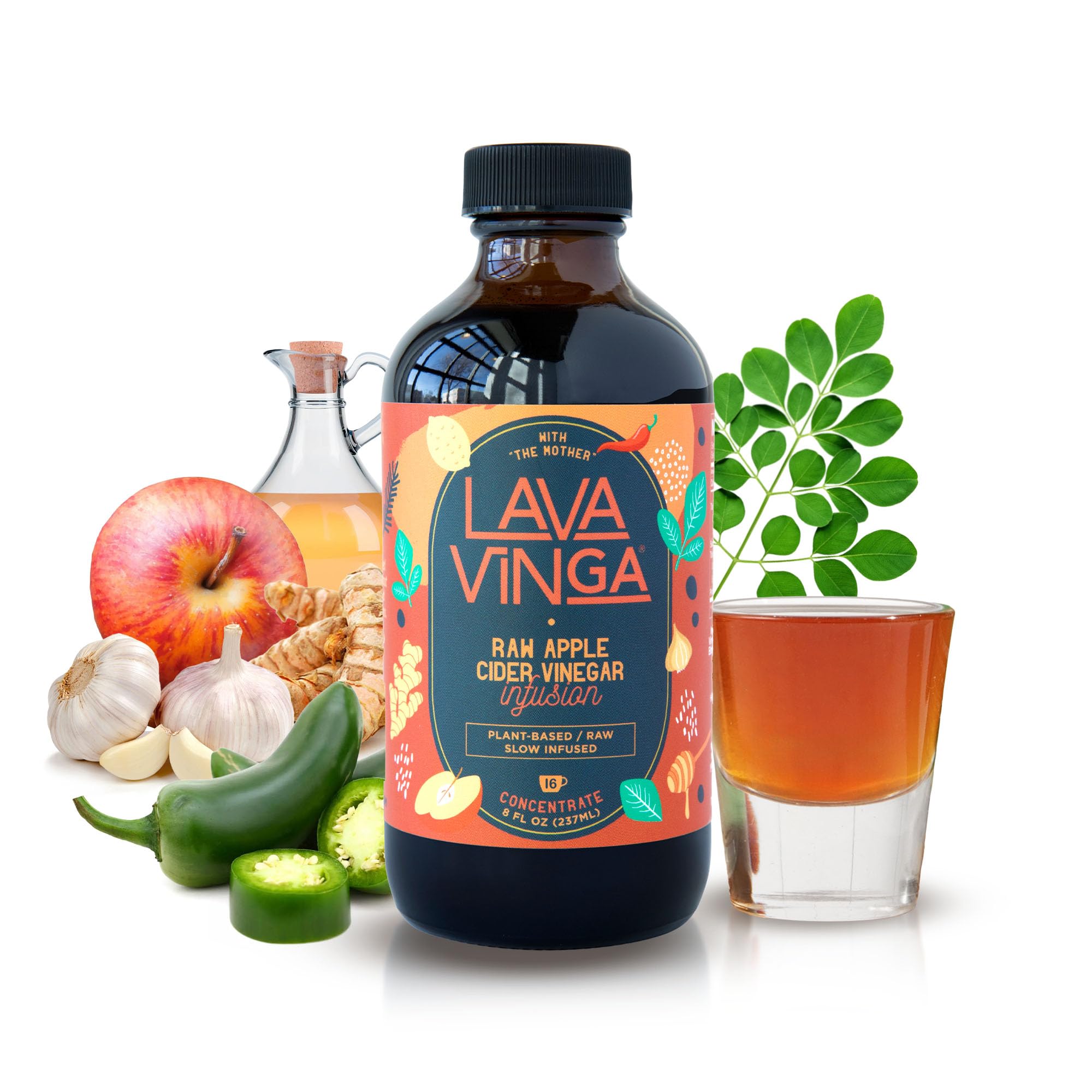 VINGA Lava Fire Cider bottle front for everyday wellness and flavor.