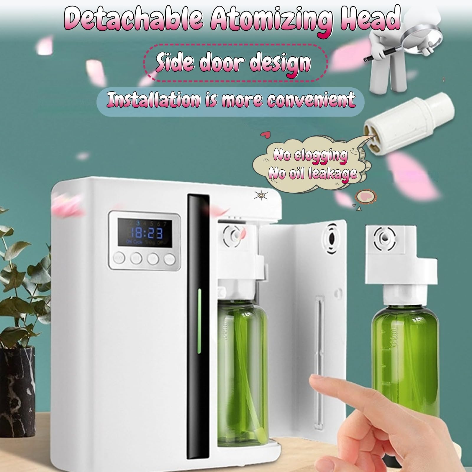 VINGVO Scent Diffuser detachable head for easy oil replacement.