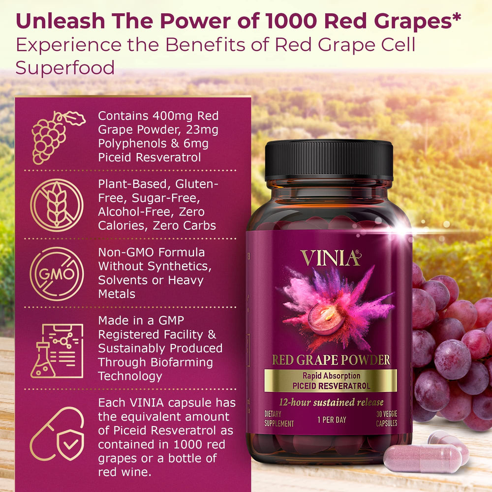 VINIA capsules closeup emphasizing convenient daily intake