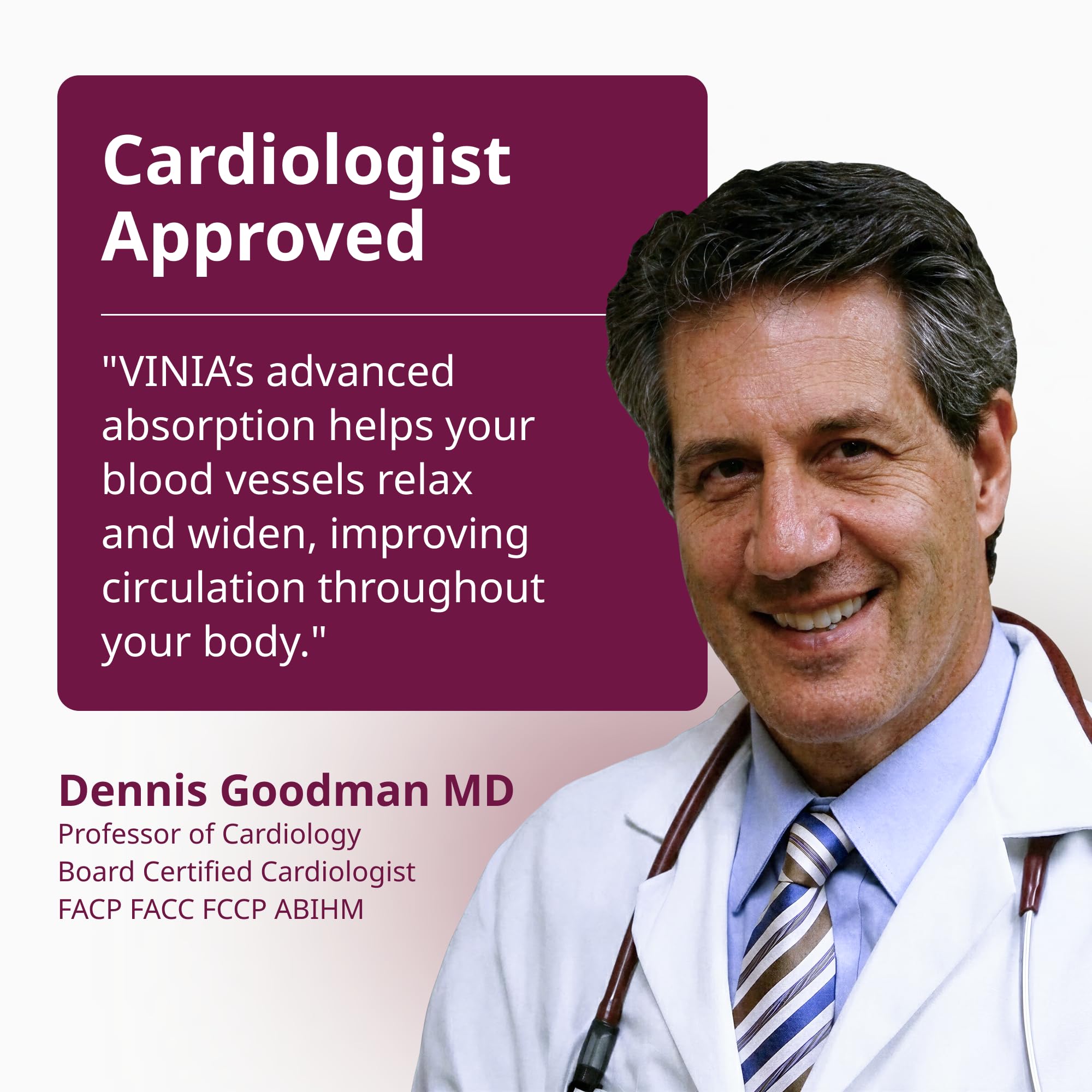 Graphic shows VINIA red grape polyphenols and resveratrol matrix.