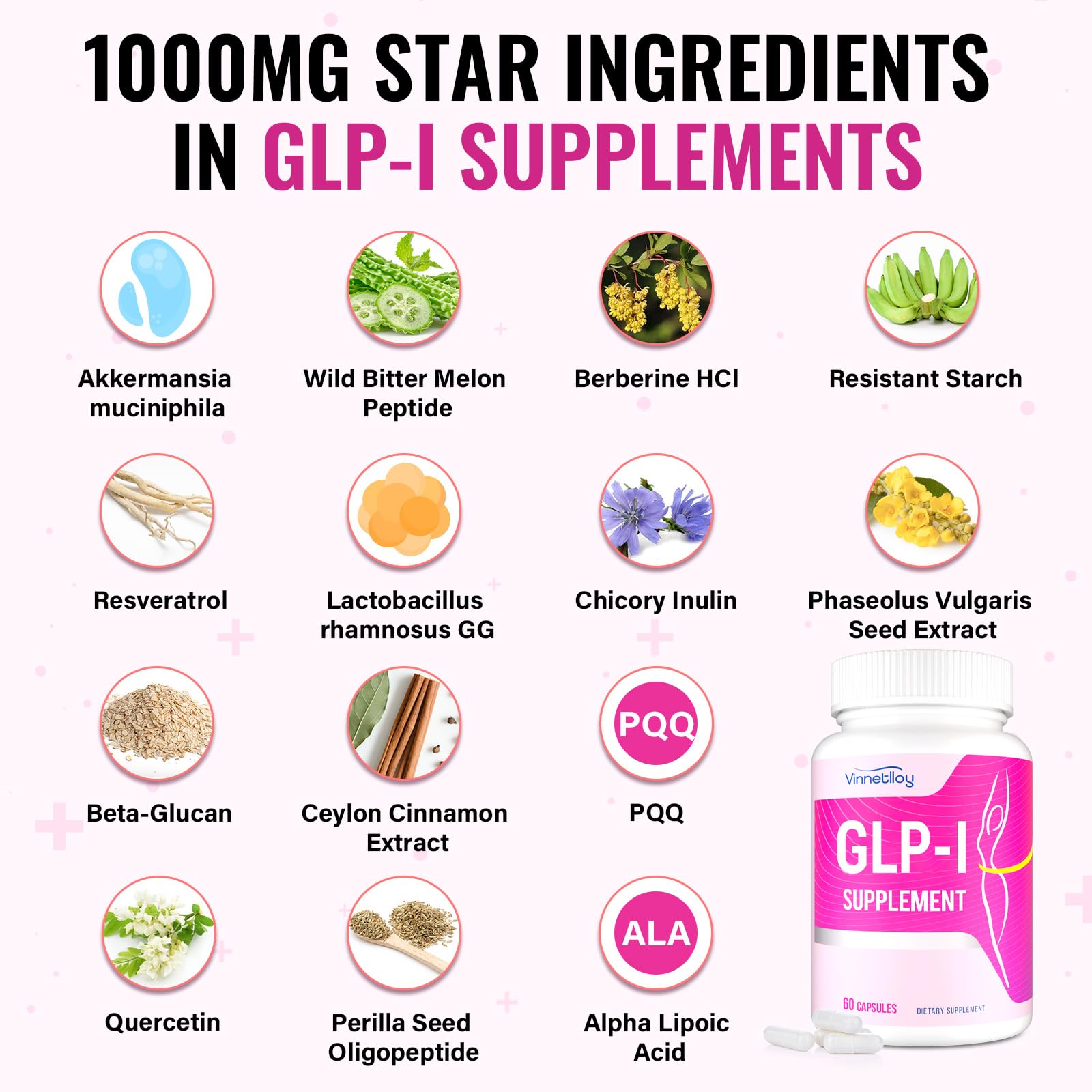 VINNETLLOY GLP-l Berberine capsules in natural formula