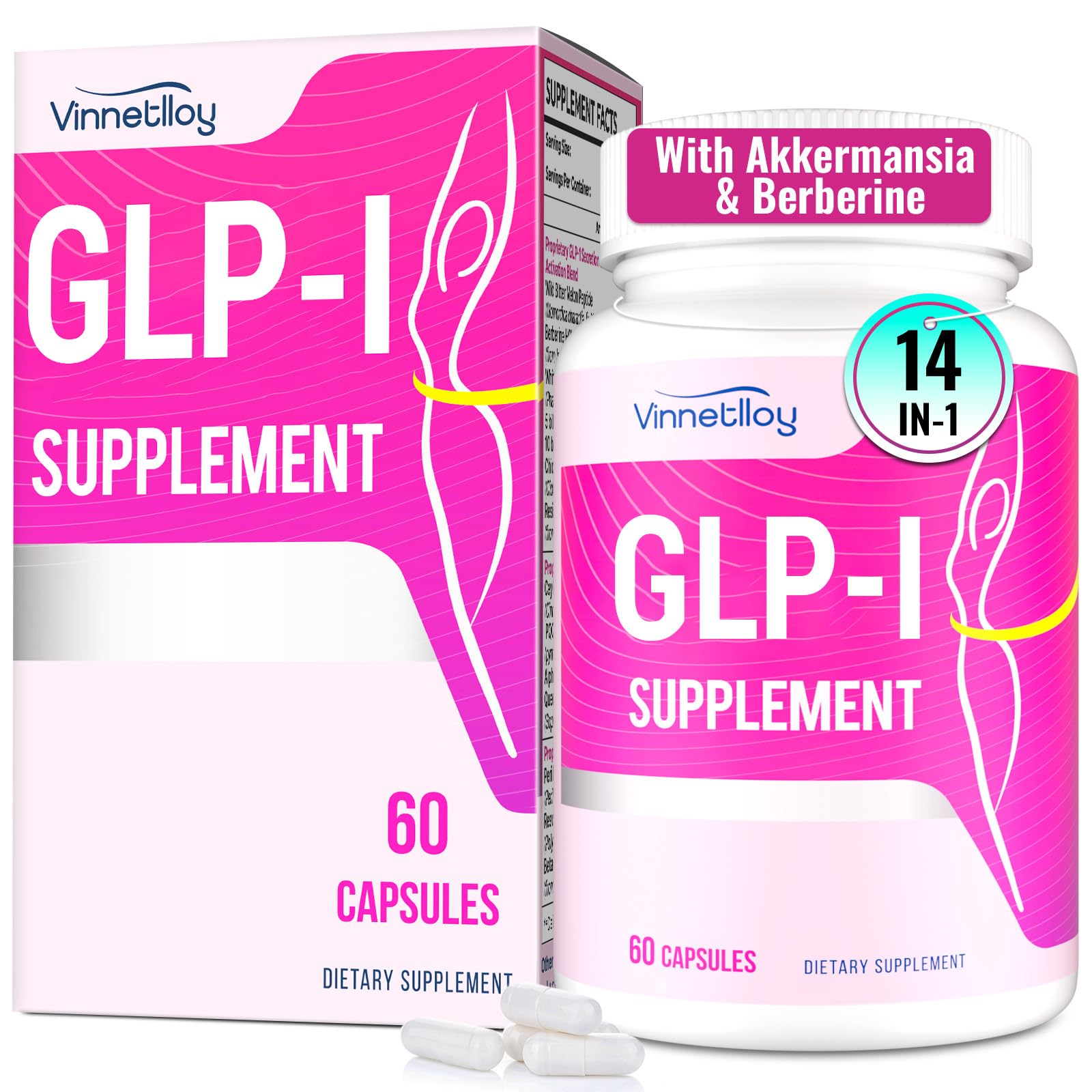 VINNETLLOY GLP-l supplement bottle front view for daily use