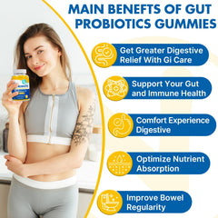VIOAFSLSE eight-strain probiotic blend illustrated for digestive balance.