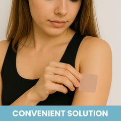 VIORY B12 patches on skin designed for 8 hours of wear.