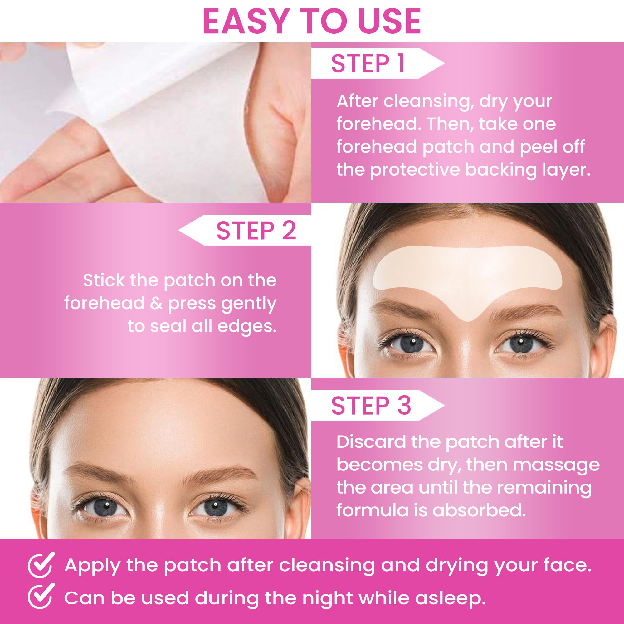 VIORY Forehead Patches removal after use leaves clean, refreshed skin