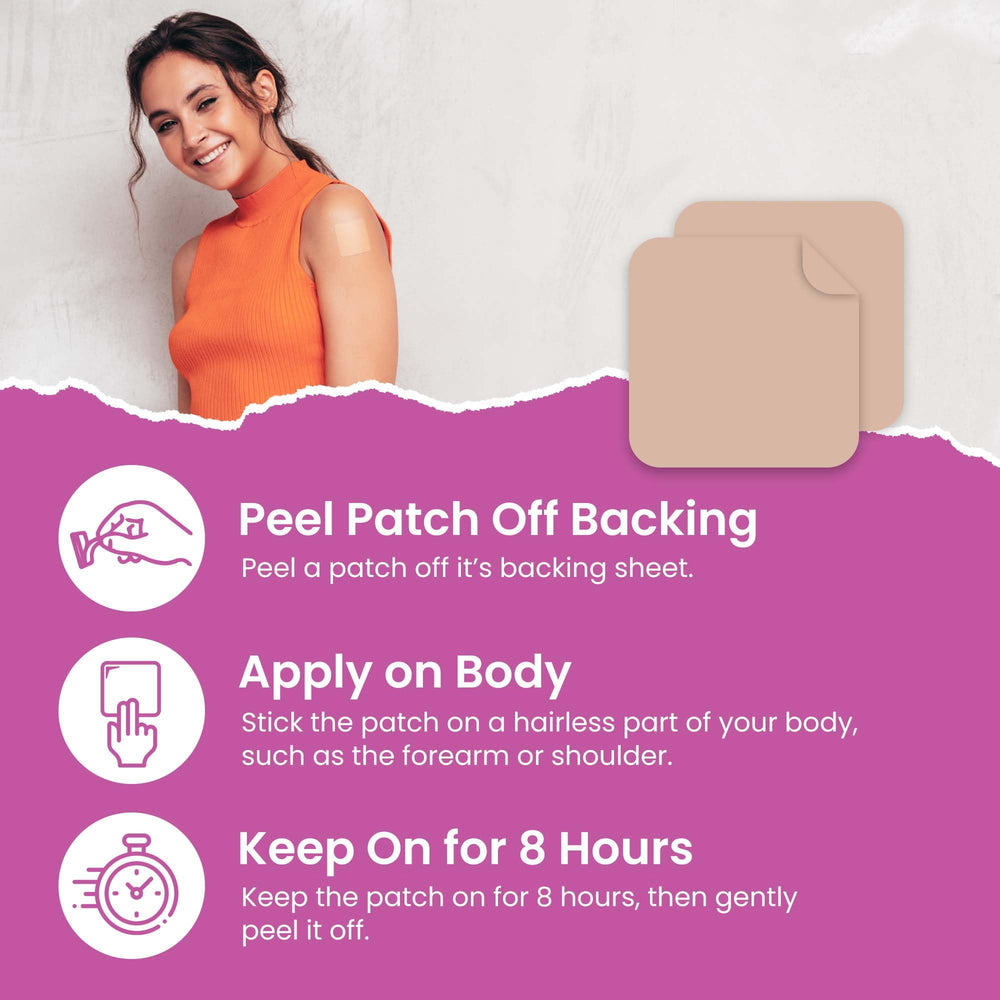 VIORY patch on skin during application provides discreet, continuous support