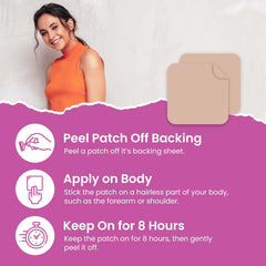 VIORY patch on skin during application provides discreet, continuous support