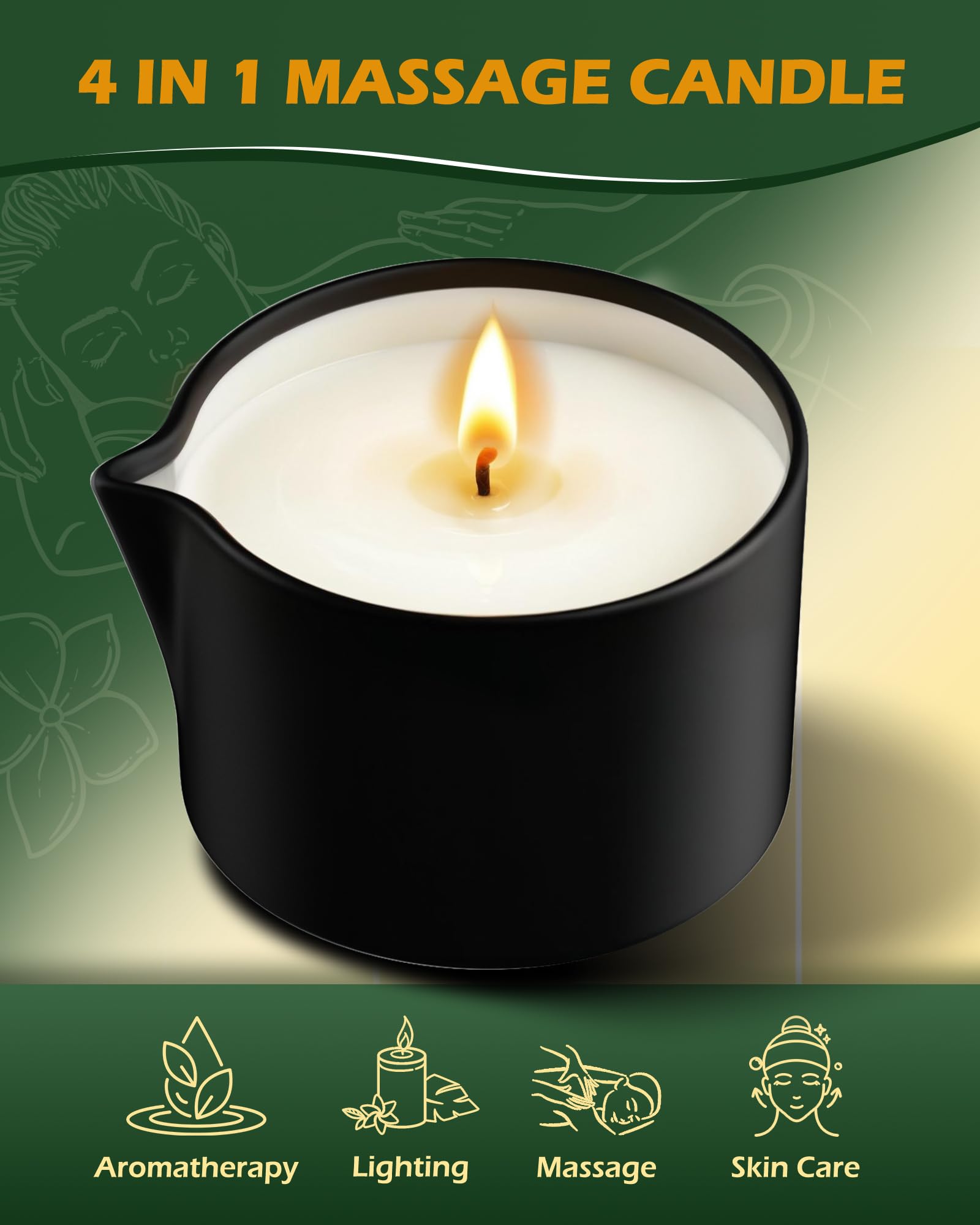 VIPwax candle transitions to oil for an oil-free massage feel