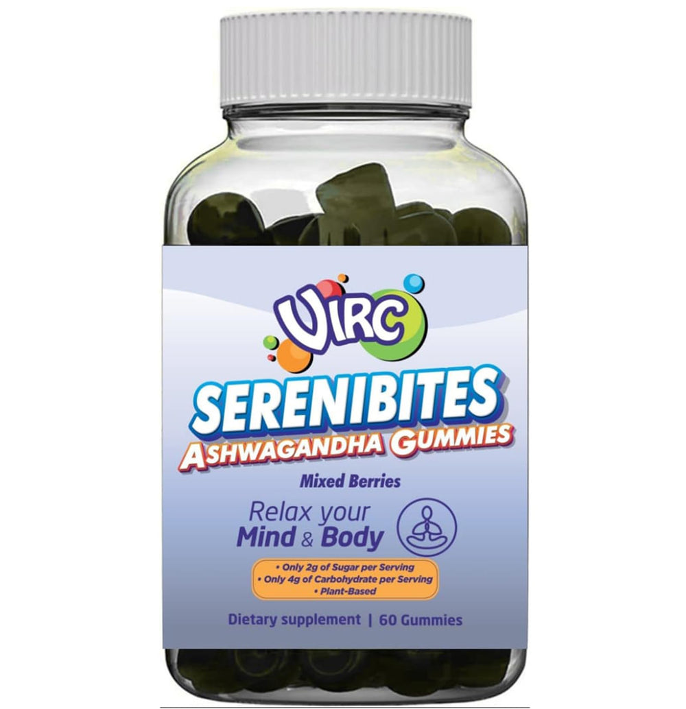 VIRC Ashwagandha Gummies bottle for daily calm and energy support.