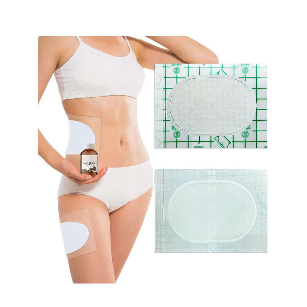 VirKech castor oil pack wrap for belly button with clear PU film for discreet wear