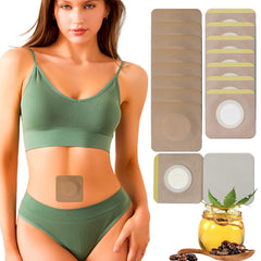VirKech castor oil pack wrap on belly button for convenient disposable use.