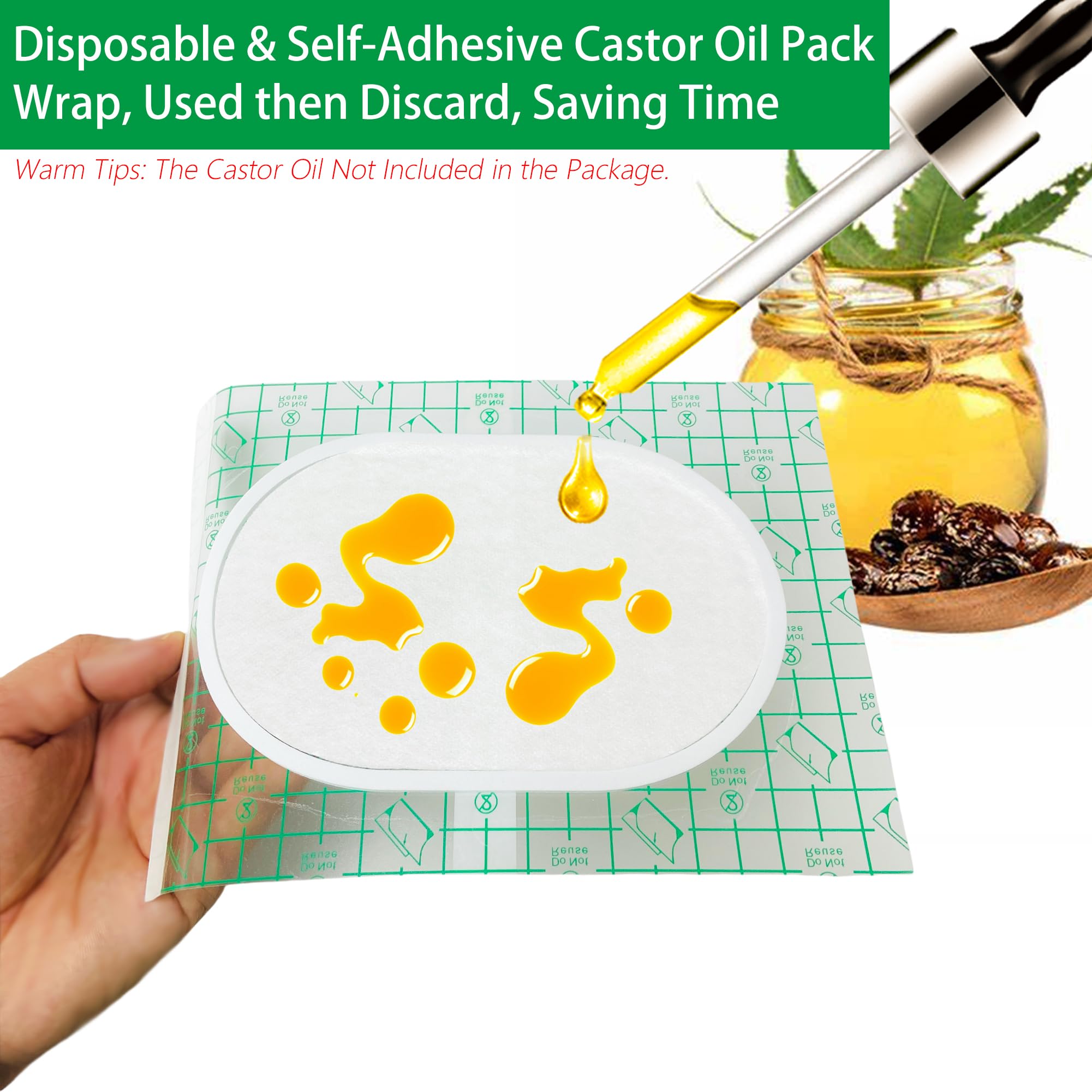 VirKech castor oil pack wrap size eight by six inches fitting the torso