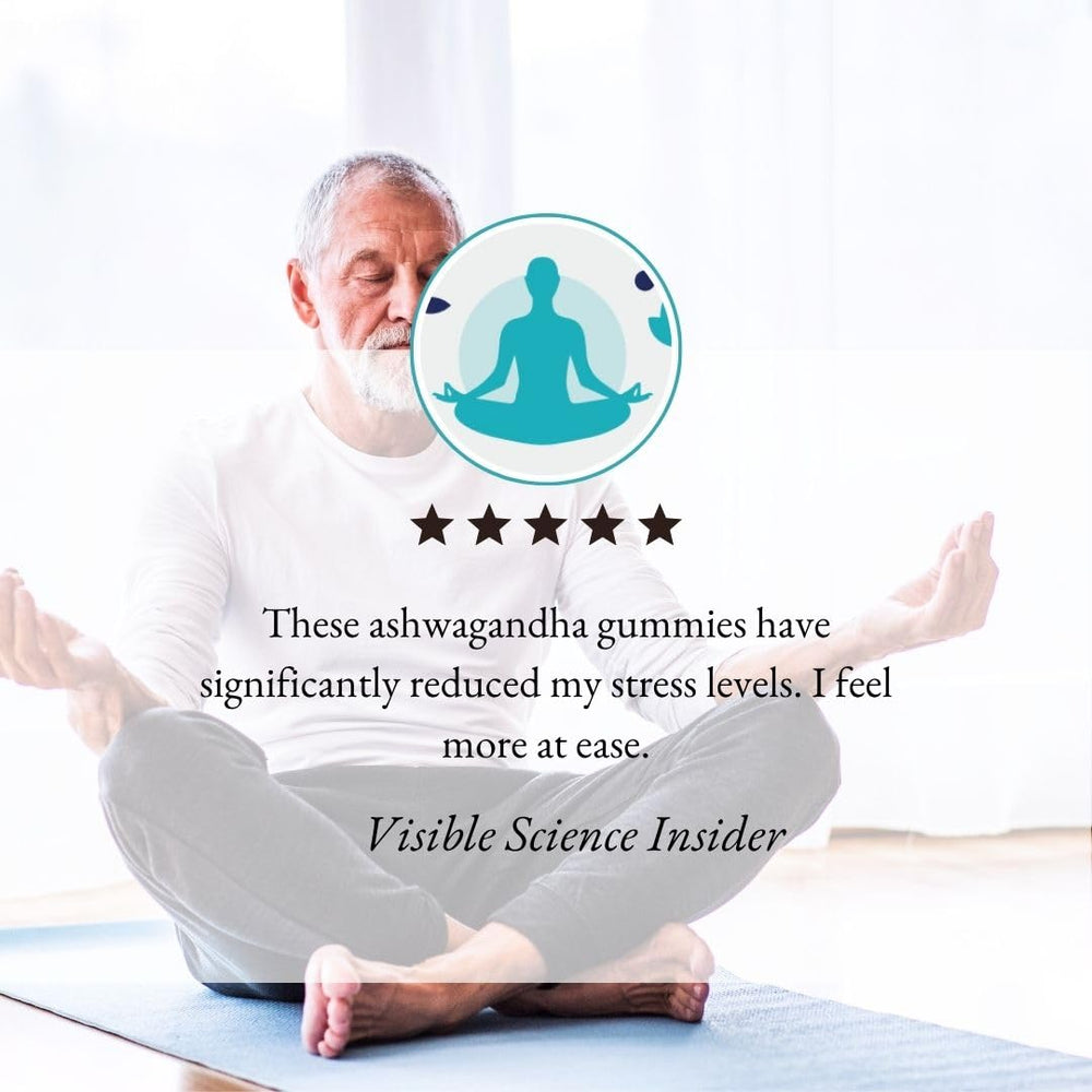 Visible Science gummies in daily-use setup suggesting calm mood and immune support.
