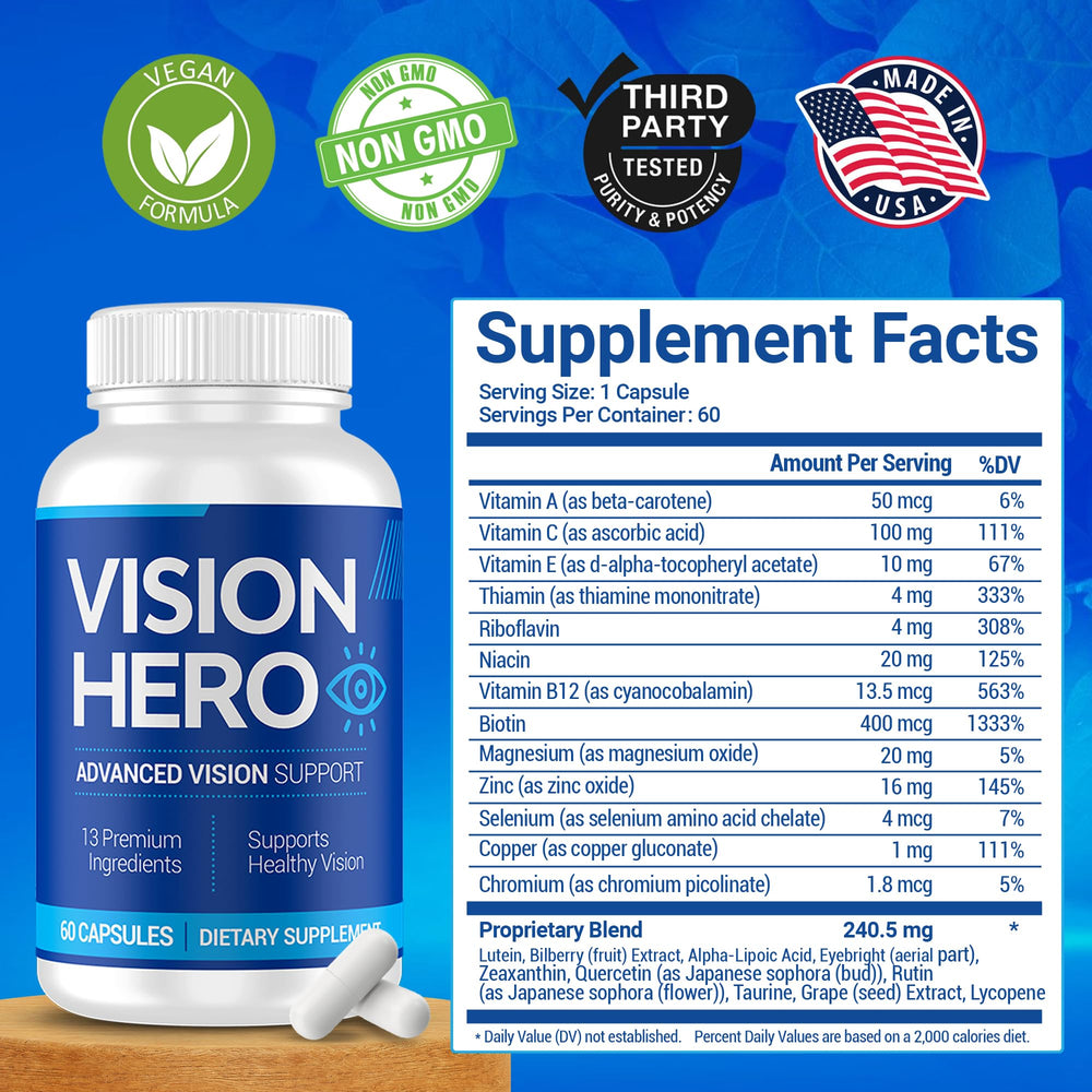 Vision Hero eye health scene outdoors emphasizes daily use during activities.