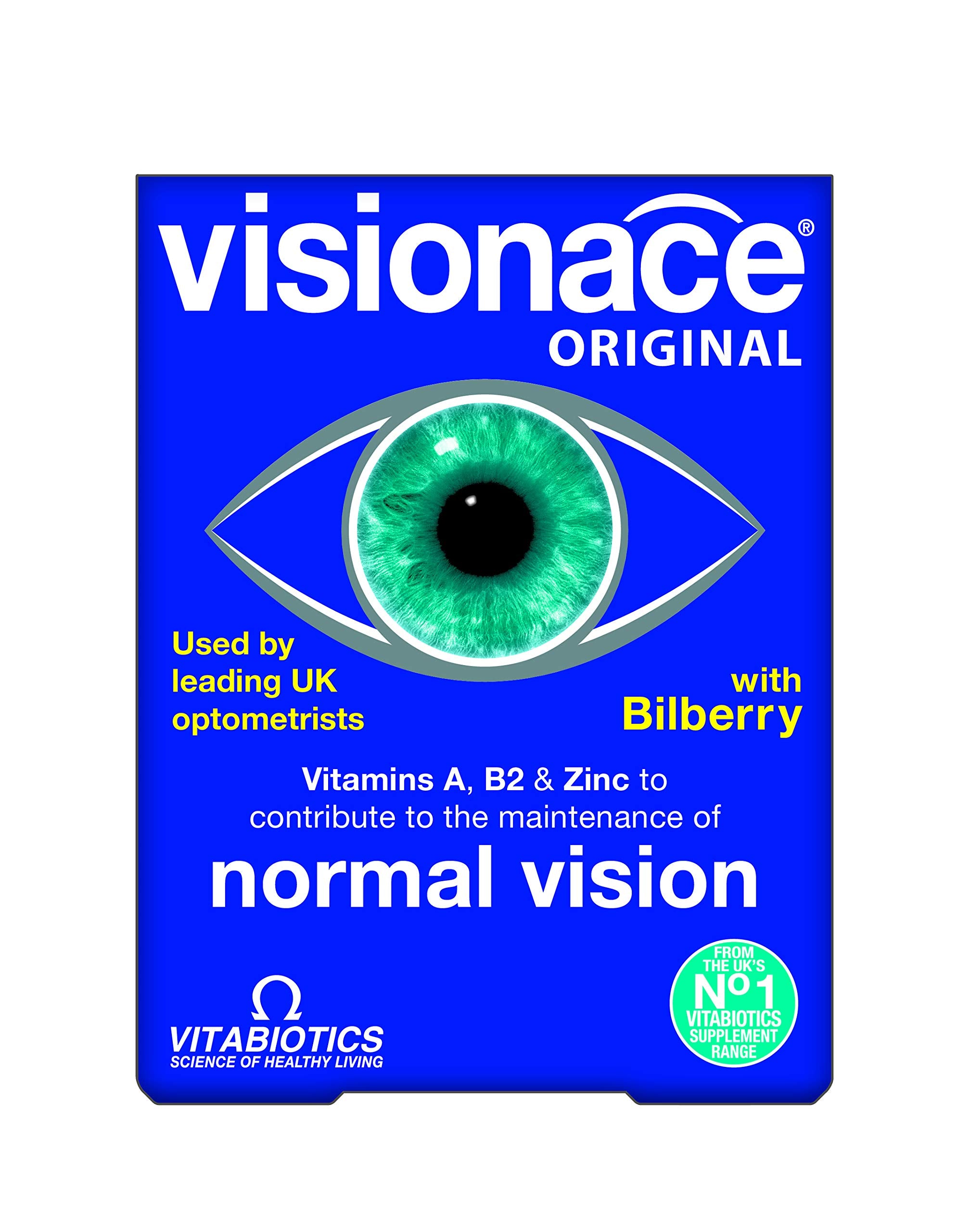 Visionace Original bottle side view for easy daily intake.