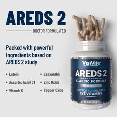 VisiVite AREDS2 capsules close-up highlighting vegan eye support