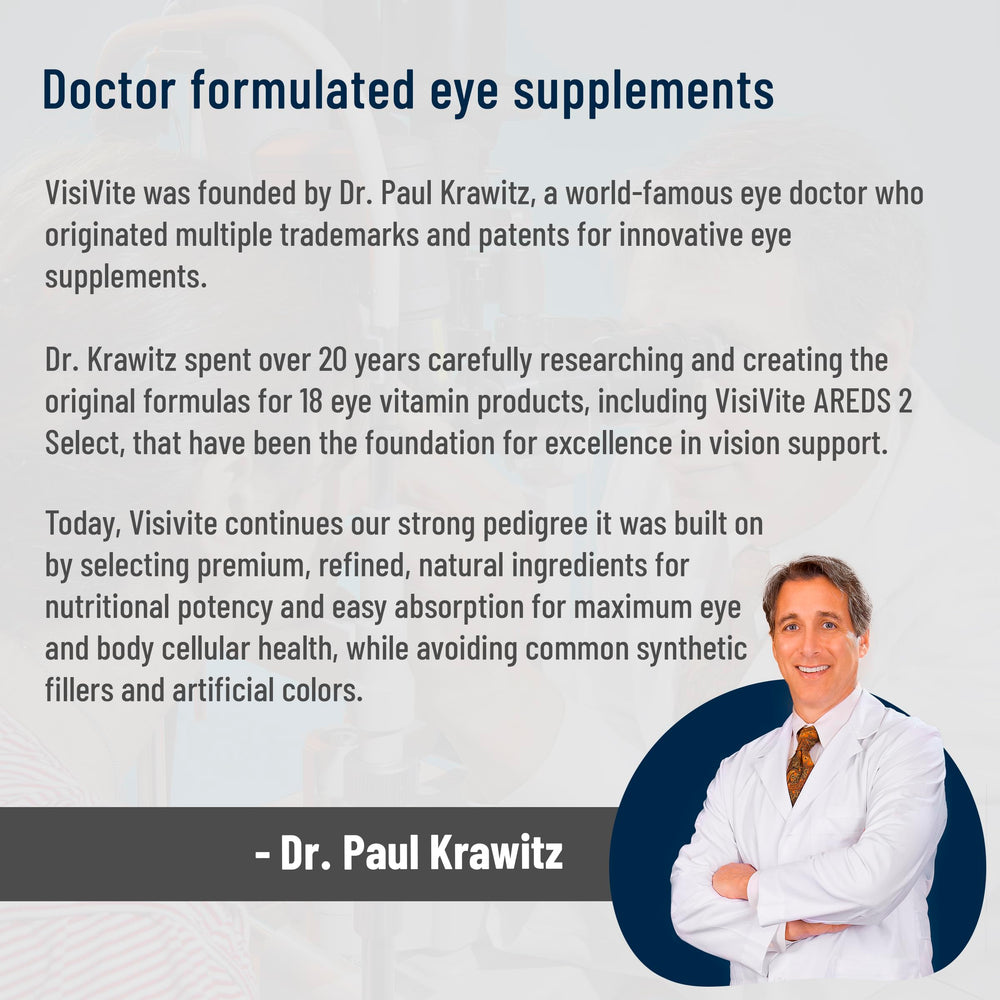 VisiVite AREDS2 daily routine shot beside capsules for daily use