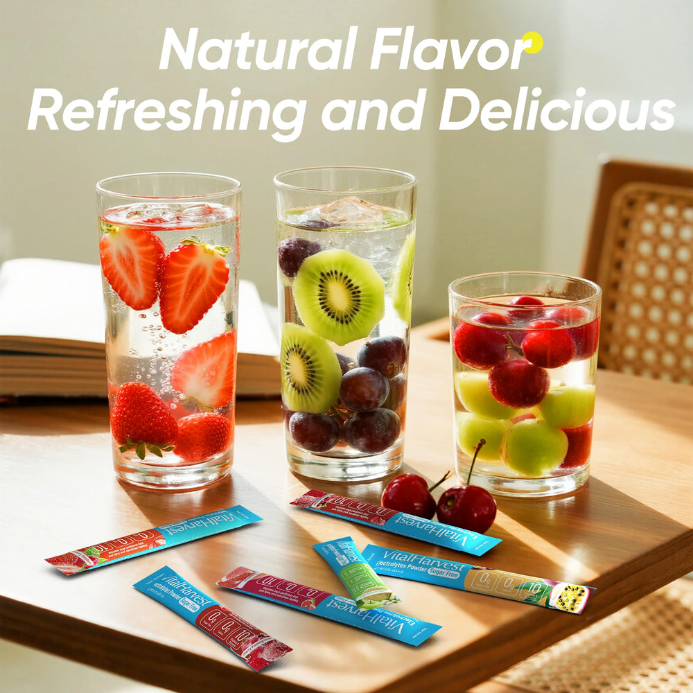 VitalHarvest kiwi-green-apple packet with water for quick hydration