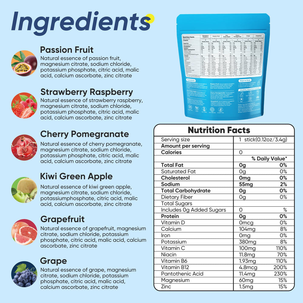 VitalHarvest passion-fruit packet dissolving for hydration boost