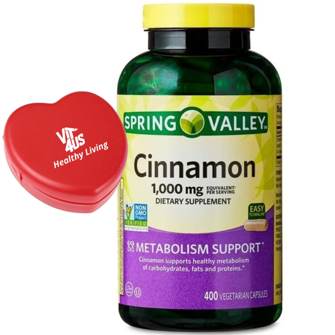 ViT4US Spring Valley Cinnamon 1000 mg capsules bottle for daily dietary support