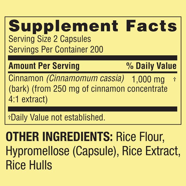 ViT4US cinnamon supplement label close-up highlighting ingredients