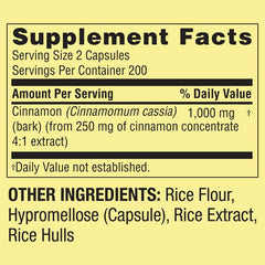 ViT4US cinnamon supplement label close-up highlighting ingredients