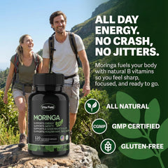 Vita Field Moringa capsules 3-month supply packaging.