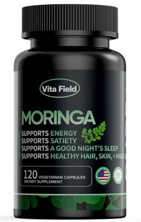 Gift-ready Vita Field Moringa wellness bottle appeals as a thoughtful present.