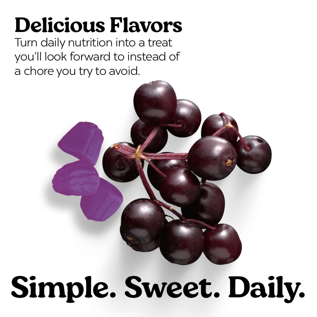 VITA GLOBE Elderberry Gummies gluten-free and dairy-free badge on label