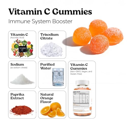 VITA GLOBE orange flavor gummies close-up highlighting soft chew texture.