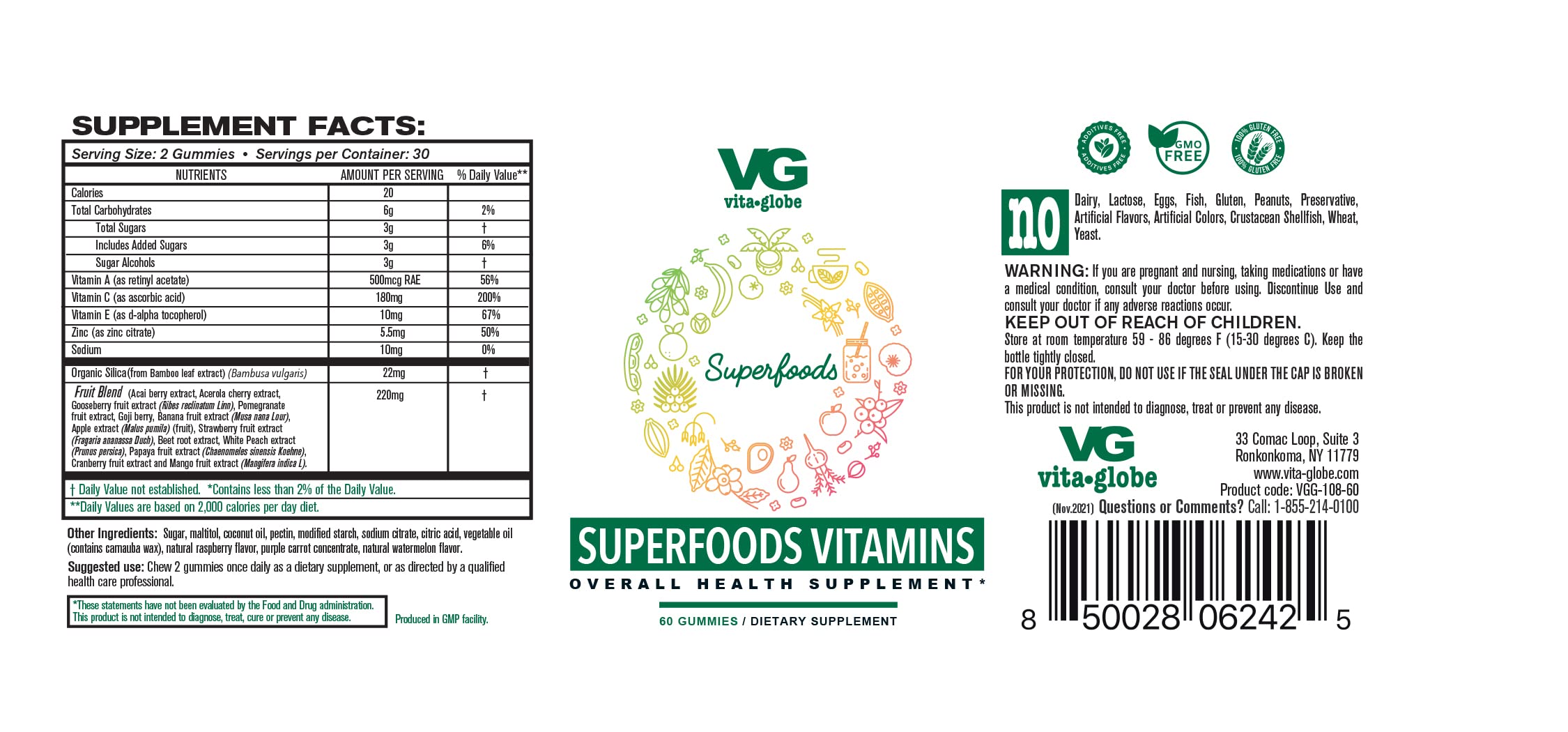VITA GLOBE raspberry-watermelon gummies ready for on-the-go snacking.