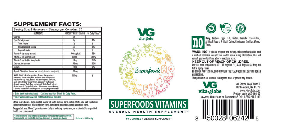VITA GLOBE raspberry-watermelon gummies ready for on-the-go snacking.