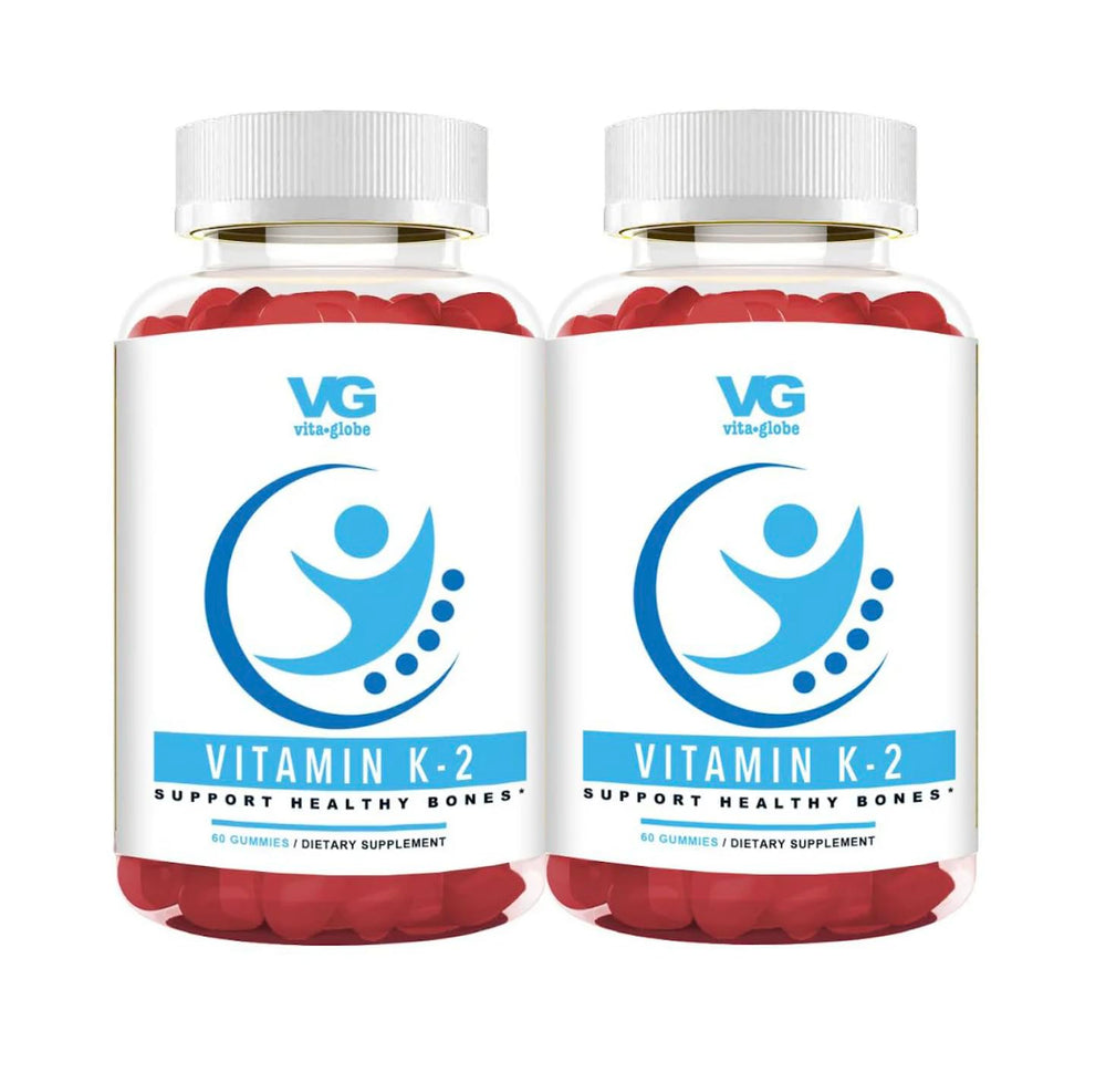 VITA GLOBE Vitamin K2 Gummies front label highlighting 510mcg for bones and heart