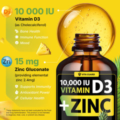 Liquid drops enable faster absorption for Vita Guard D3 Zinc