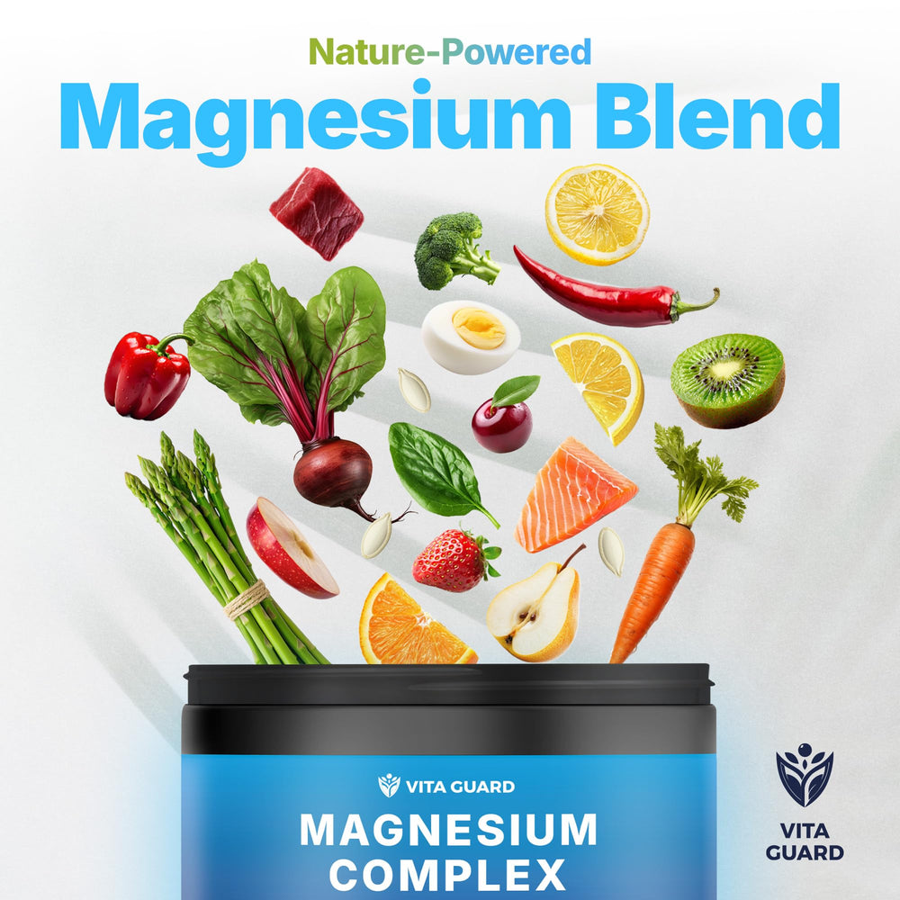 Vita Guard Magnesium Complex top-view bottle highlighting compact capsule count
