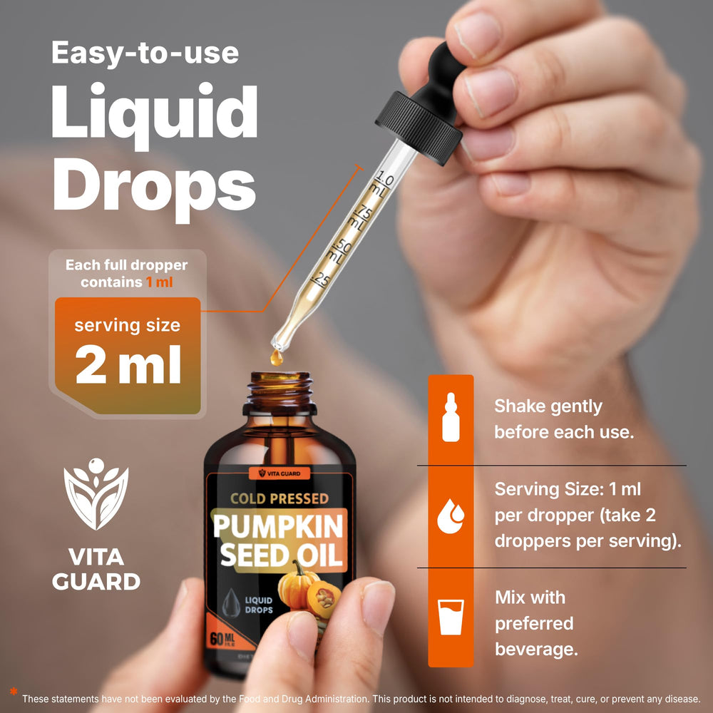 Natural pumpkin flavor of Vita Guard oil for pleasant dosing.