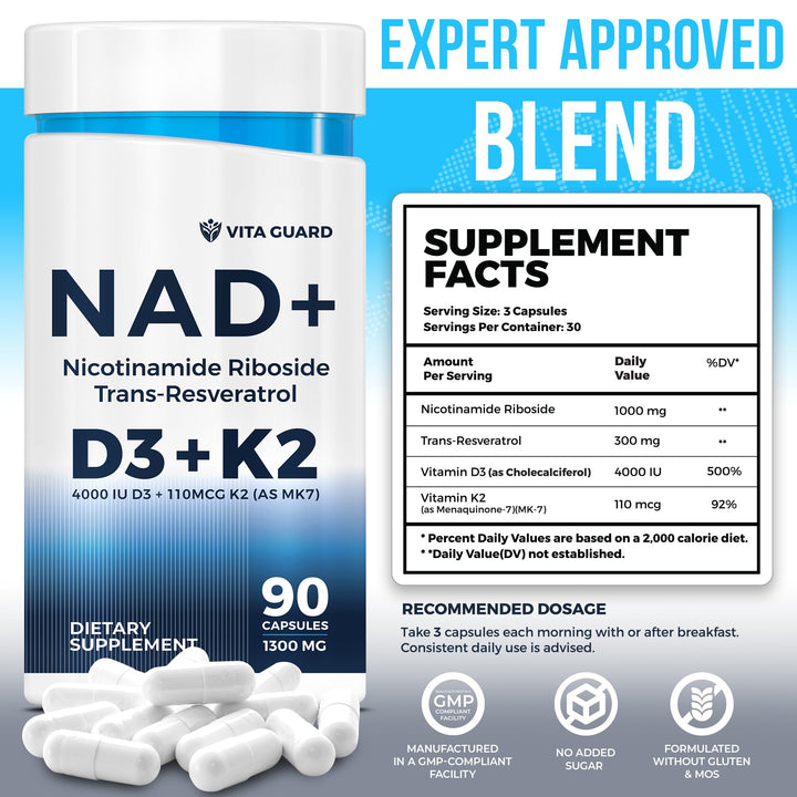 Vita Guard Nicotinamide Riboside capsule close-up for cellular energy support