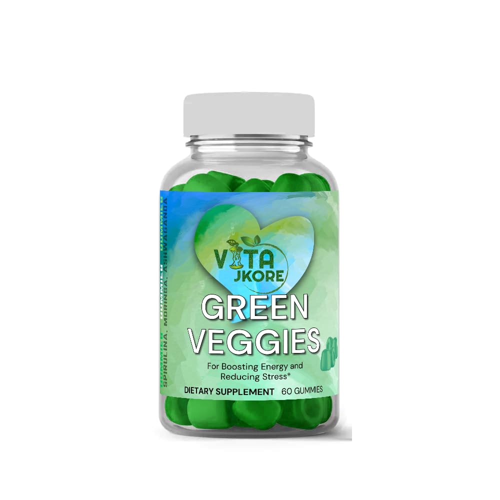 VITA JKORE Green Veggies bottle front showing bright gummies for daily wellness